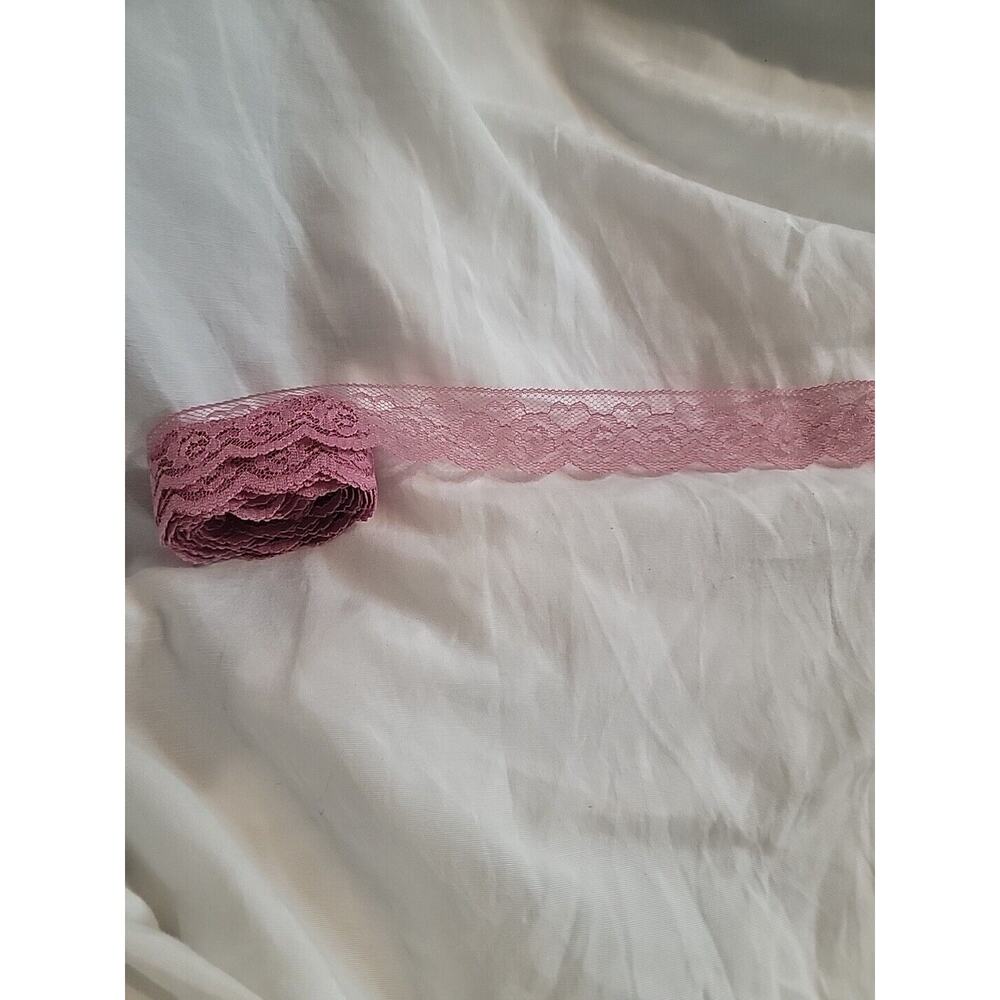 Vtg 1 1/4" Purple Floral‎ Lace Trim Edging 3 Yards 24 Inches Continuous